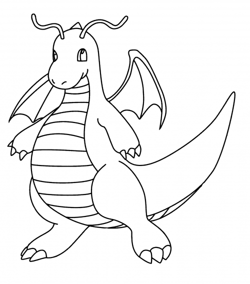 Cute Dragonite coloring page