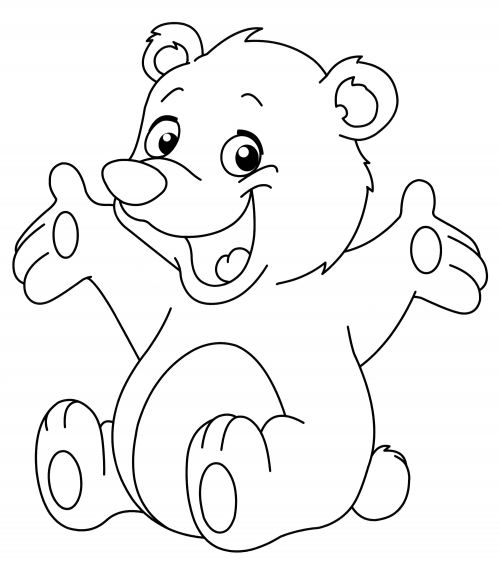 The merry teddy bear coloring page