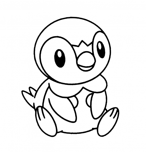 Sitting Piplup coloring page