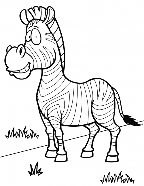 Fun zebra coloring page