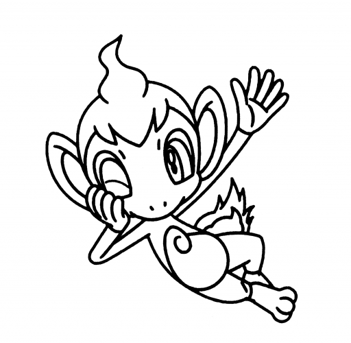 Winking Chimchar coloring page