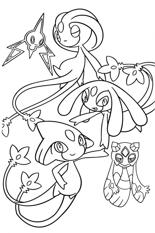 Uxie, Mesprit and Azelf coloring page
