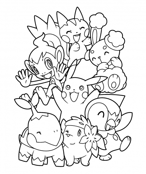 Various Pokemon coloring page