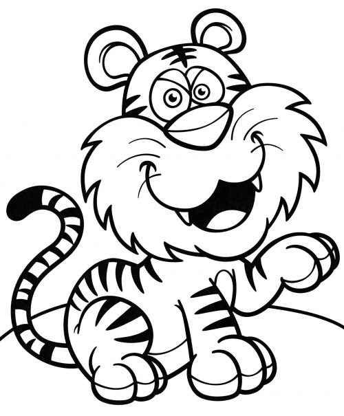 Beautiful tiger coloring page