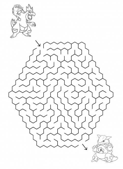 Pokemon maze coloring page