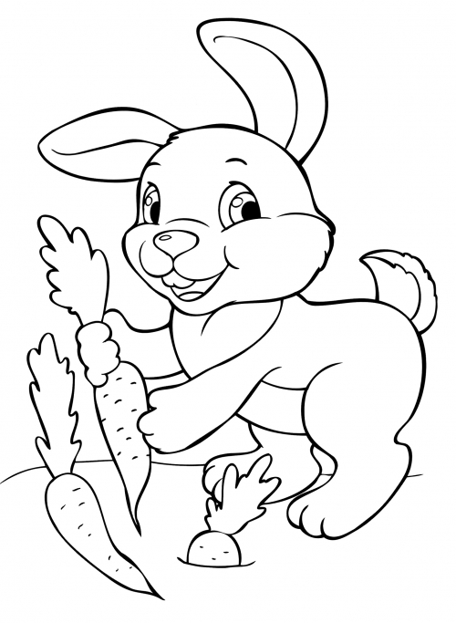 Hare harvesting coloring page