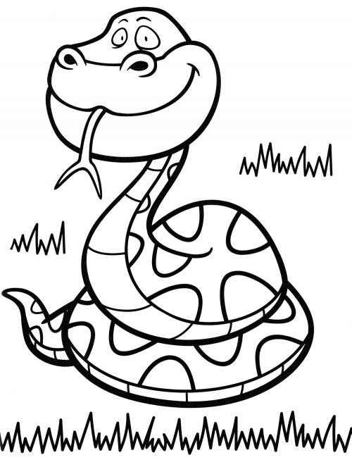 Sweet snake coloring page