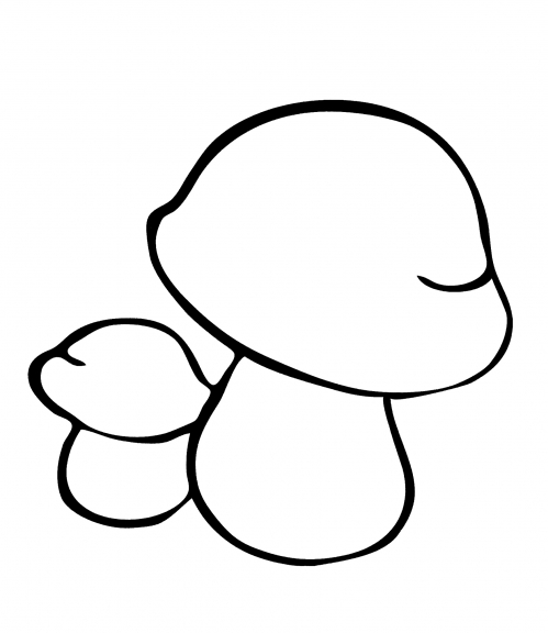 White mushrooms coloring page