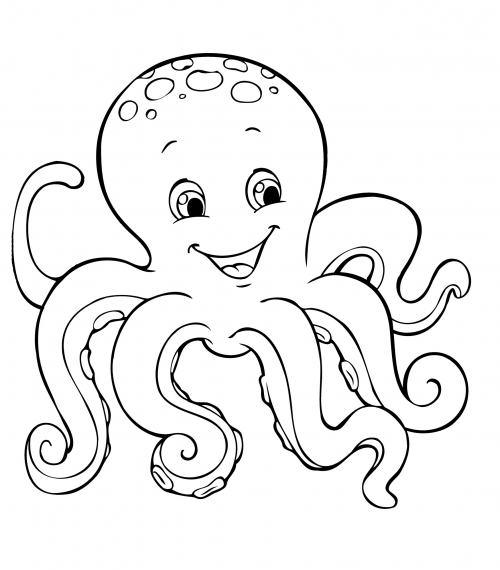 Bad octopus coloring page