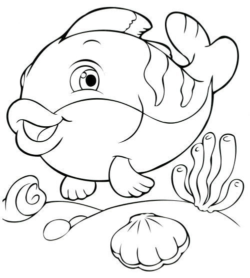 Puffy fish coloring page