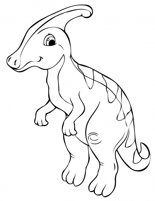 Little parasaurolophus coloring page