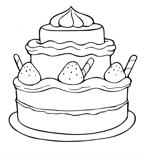 Luxury cake coloring page