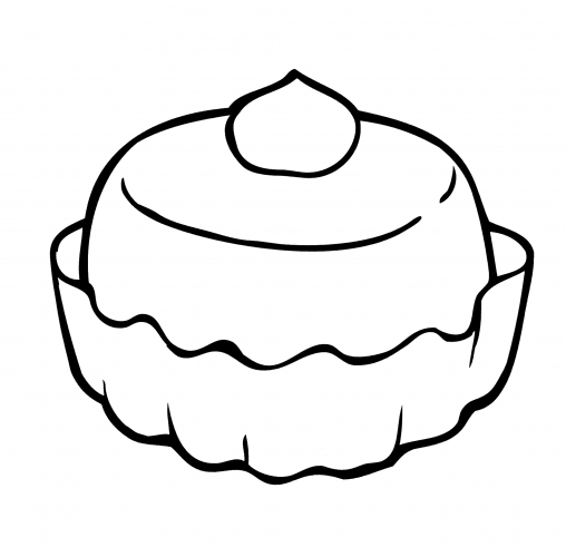 Cake in a wrapper coloring page