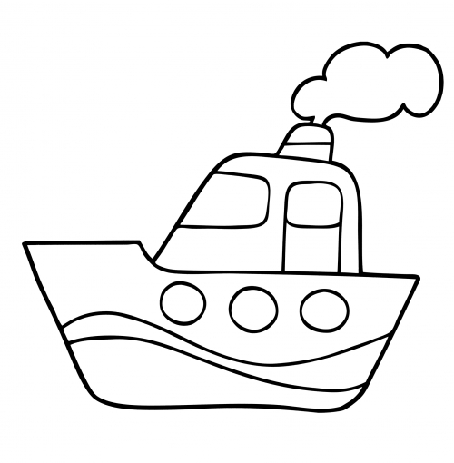 Tiny ship coloring page