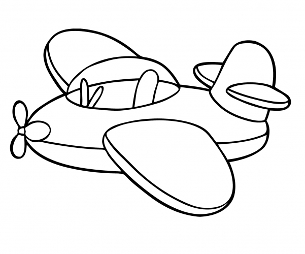 Aircraft with piston engine coloring page