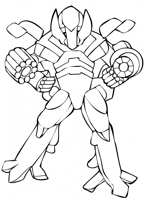 Fighting robot coloring page