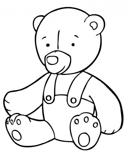 Bear in overalls coloring page