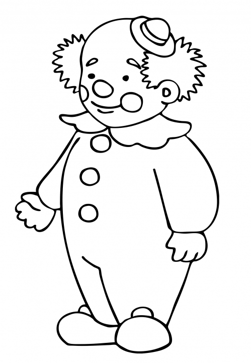 Sad clown coloring page