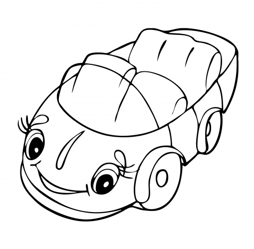 Toy car with eyes coloring page