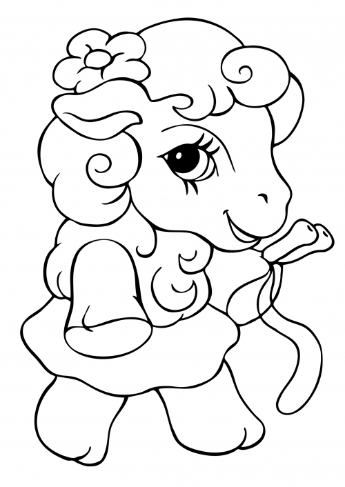 Pony with a jump rope coloring page