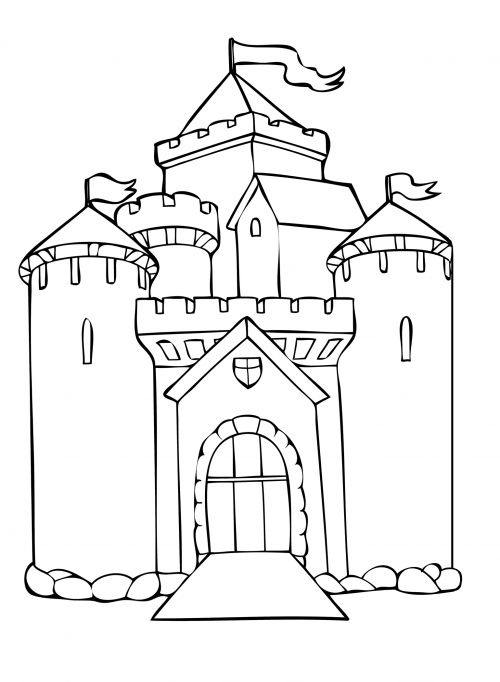 Big toy castle coloring page