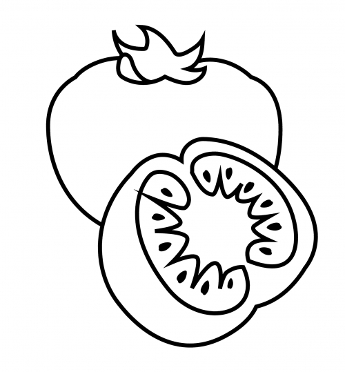 Yummy tomato coloring page