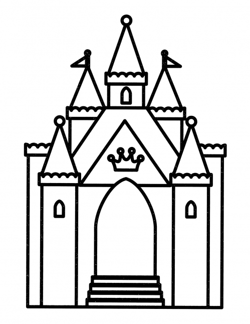 Beautiful castle coloring page