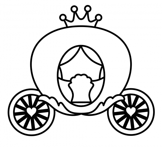 Pink carriage coloring page