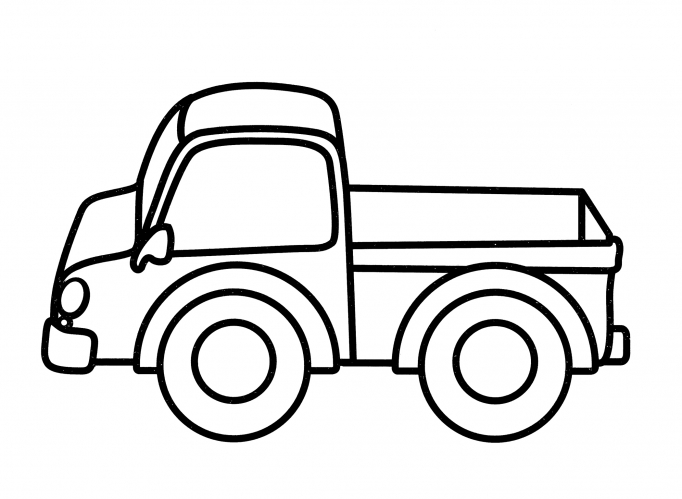 Red lorry coloring page
