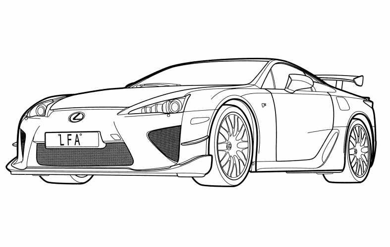 Lexus LFA Nurburgring Package coloring page - free and printable