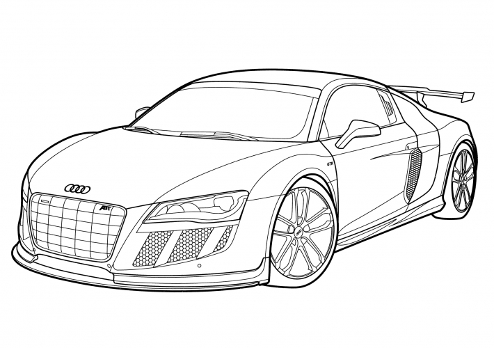 Audi R8 GT-R (ABT) coloring page