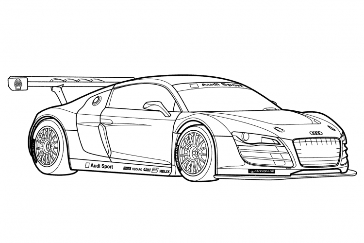 Audi R8 Gt3 coloring page