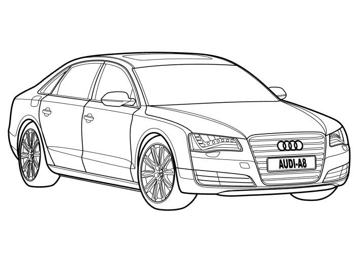 Audi A8 coloring page