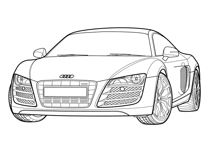 Audi R8 5,2 FSI Quattro coloring page