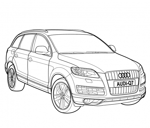 Audi Q7 Studio coloring page