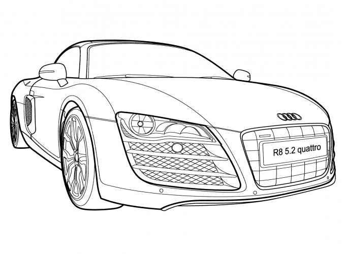 Audi R8 eTron Concept coloring page