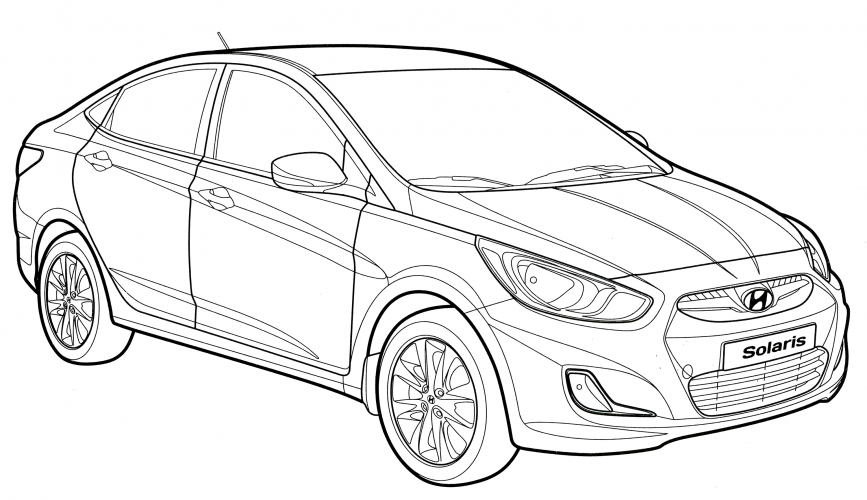 Hyundai Solaris coloring page