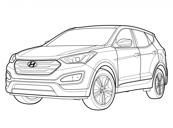 Hyundai Santa FE coloring page