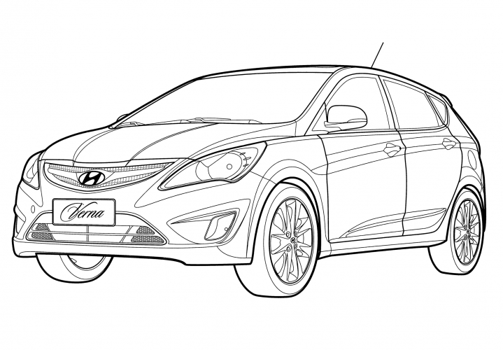 Hyundai Verna coloring page