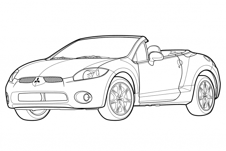 Mitsubishi Eclipse Spyder coloring page