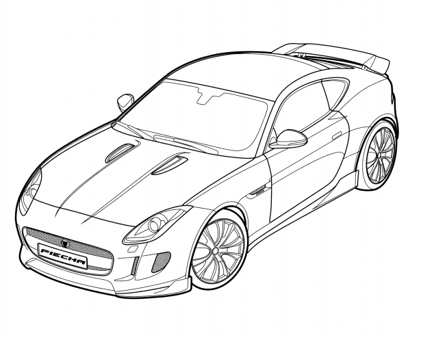 Piecha Design Jaguar F-Type Coupe coloring page