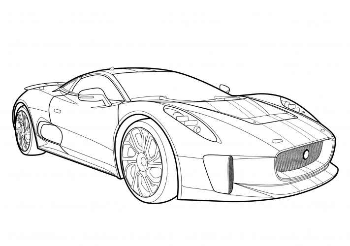 Jaguar C-X75 coloring page