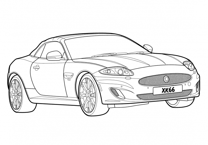 Jaguar XK66 Convertible (X150) coloring page