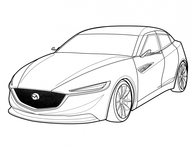 Mazda Deep Orange 3 coloring page