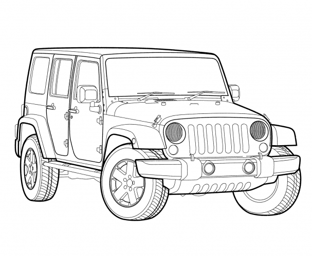 Jeep Wrangler Unlimited coloring page
