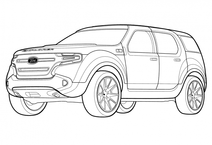Ford Explorer America coloring page