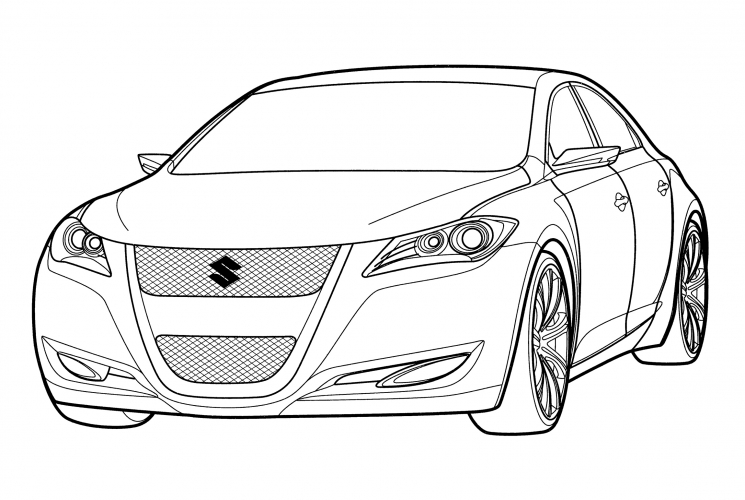 Suzuki Kizashi 3 coloring page