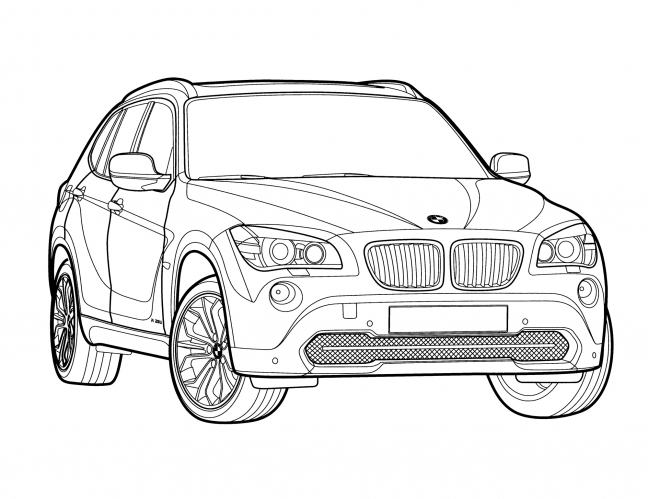 BMW X1 coloring page