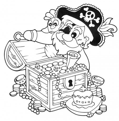 Chest of gold coloring page