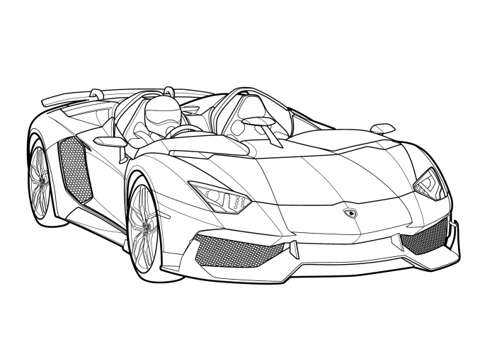 Lamborghini Aventador-J (2012) coloring page